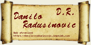 Danilo Radusinović vizit kartica